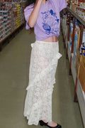 Lace Insert Bodycon Maxi Skirt image 1