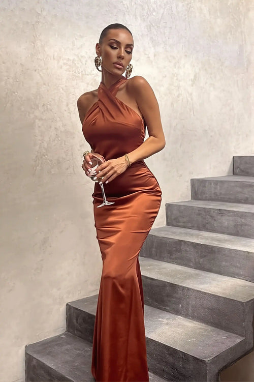 Chic Solid Slim Backless Sleeveless Maxi Dress image 1