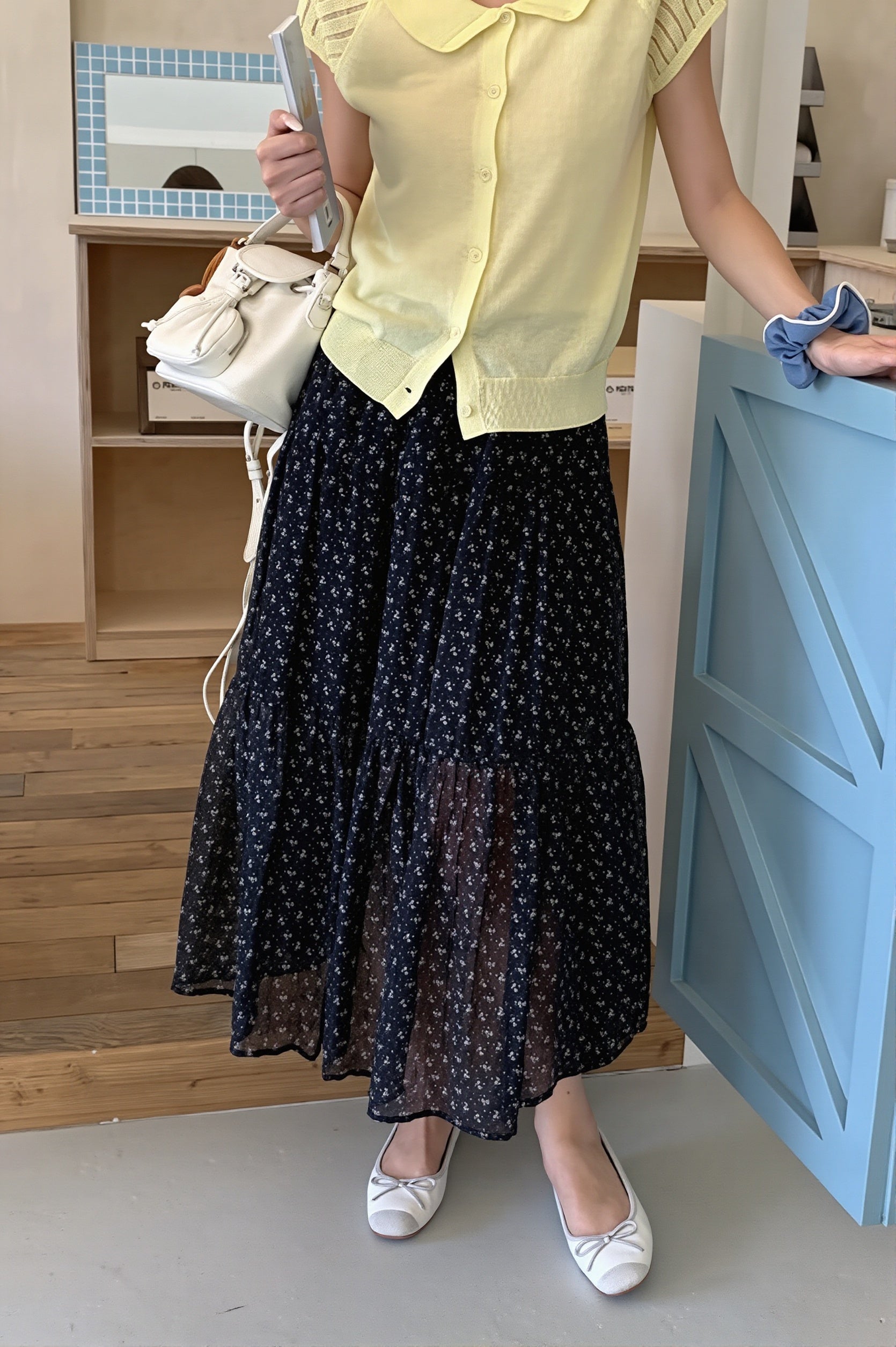 Sexy Floral Drawstring Waist Flowy Skirt image 2