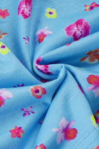 Color Block Floral Backless Halter Top image 5