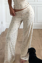 Floral Sleeveless Crop Top Floral Wide Leg Pants Two Piece Set image 4