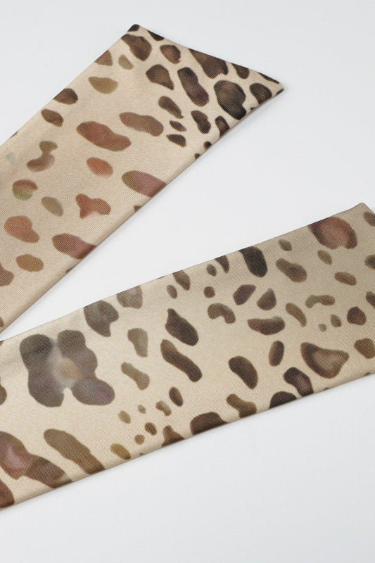 Leopard Halter Tie Back Asymmetrical Maxi Dress image 5