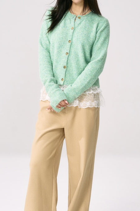 Green Roll Sleeve Cardigan image 7