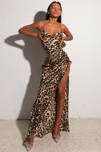 Chain Strap Backless Print Maxi Dress image 3