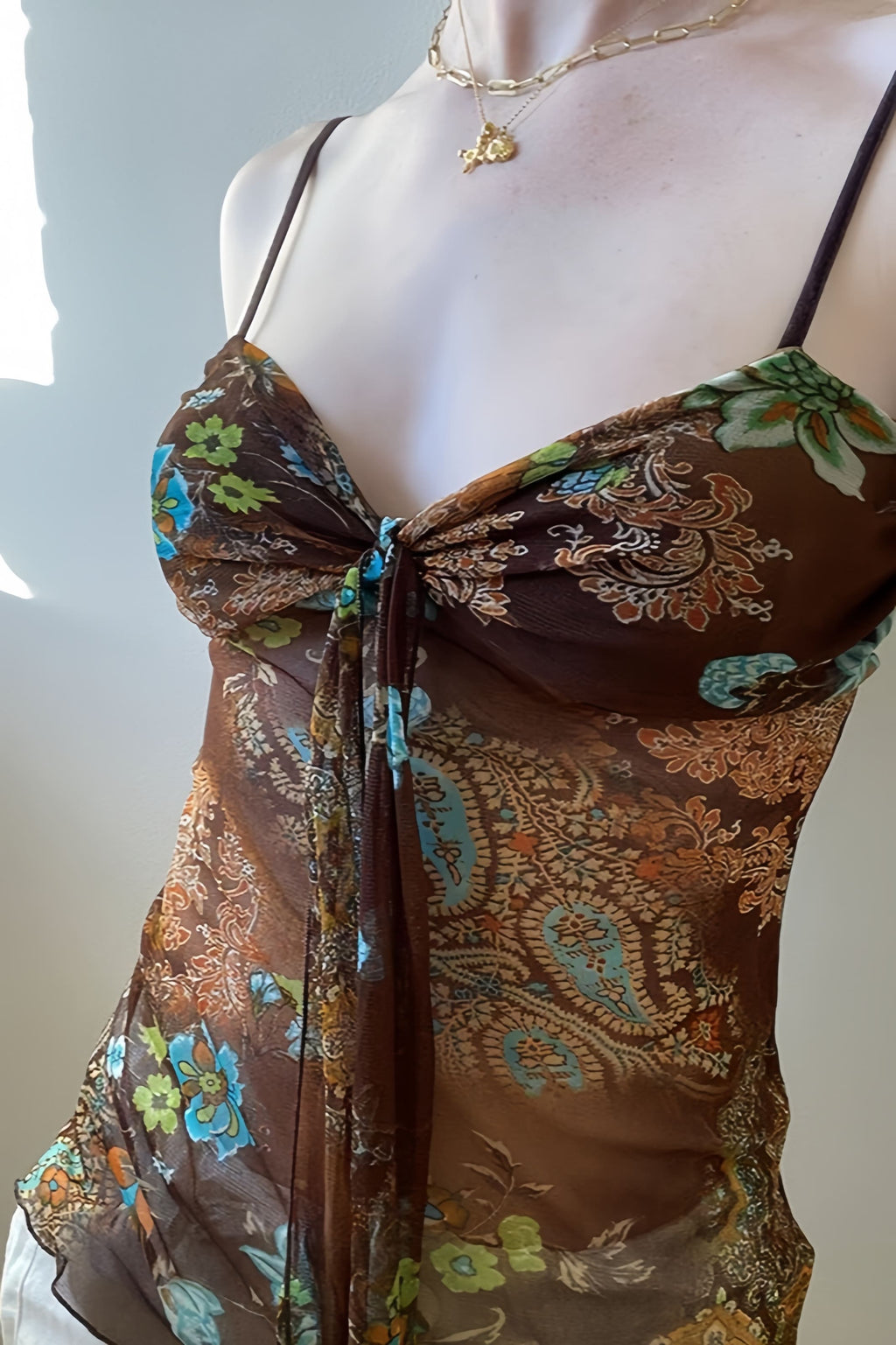 Vintage Print Slim Fit Cami Top image 3