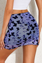 Printed Mesh Bodycon Mini Skirt image 6