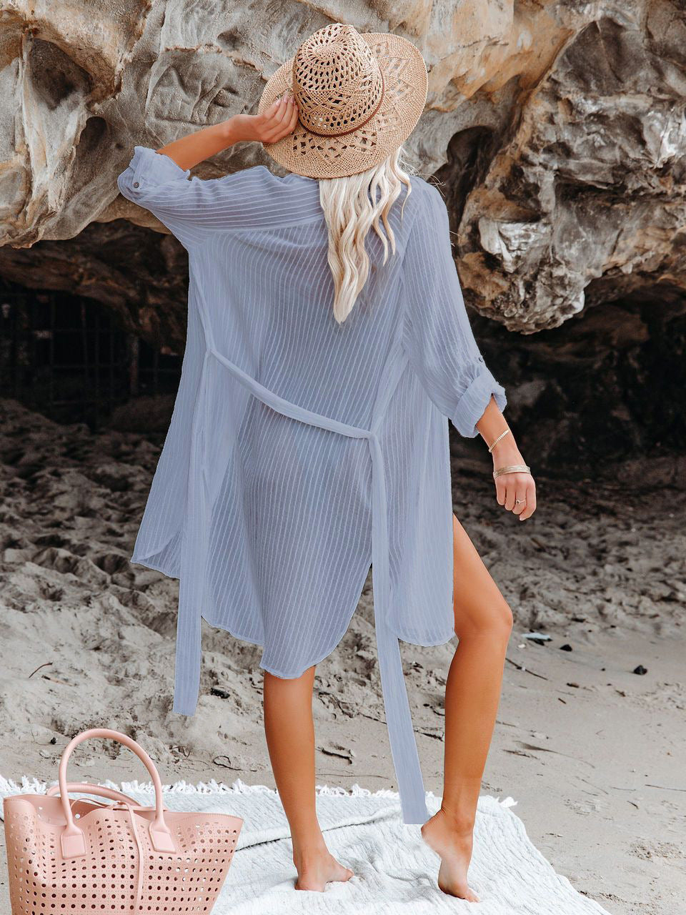 Textured Beach Cover Up Blouse image 18