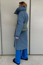 Long Stand Collar Relaxed Quilted Puffer Jacket image 21