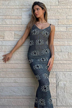 Sexy Floral Bodycon Spaghetti Strap Maxi Dress image 6