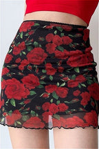 Vintage Printed Mesh Bodycon Mini Skirt image 6