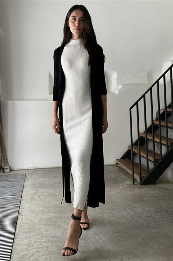Sleeveless Turtleneck Knit Sweater Dress image 16