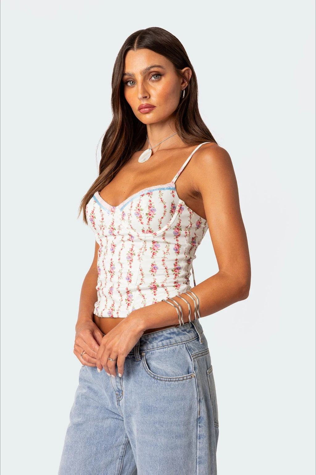 Vintage Chic Floral Crop Cami Top image 6