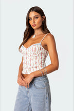 Vintage Chic Floral Crop Cami Top image 6