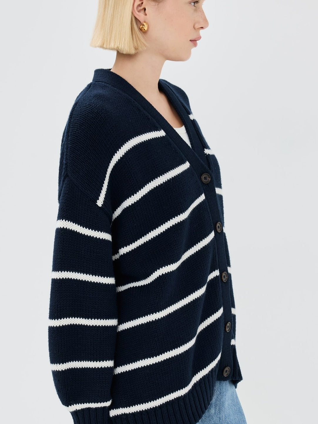 Striped Loose Knit Cardigan image 14