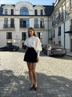 Puff Sleeve Stand Collar White Blouse image 11