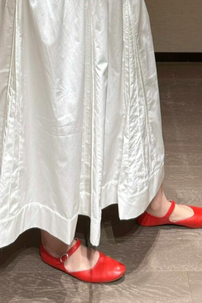 Sweet High Waist Unique Youthful White Maxi Skirt image 3