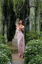 Satin Strapless Tie Slim Romantic Maxi Dress image 3