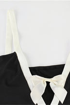 Elegant Patchwork Bow Solid Maxi Dress image 6