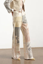 Vintage Newspaper Print Straight Leg Jeans image 6