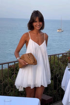 Solid Pleated Flowy Cami Mini Dress image 1