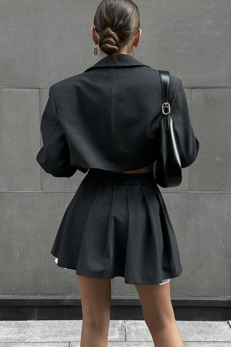 Mini Skirt with Lapel Blazer Two Piece Set image 5