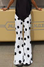 Color Block Polka Dot Flared Pants image 2