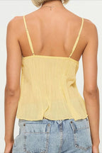 Lace Ruched Sheer Cami Top image 2