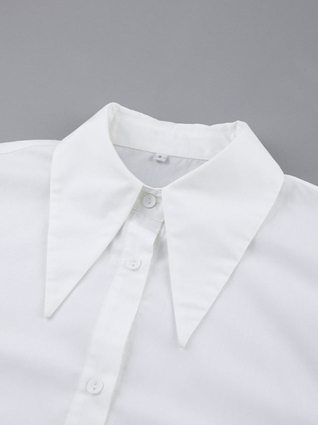 Bow Tie Long Sleeve White Blouse image 7