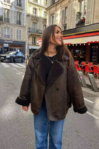 Faux Shearling Collared Casual Coat image 3