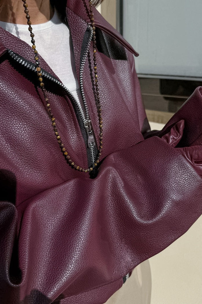 Vintage Matte Leather Biker Jacket image 6