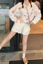 Vibrant Heavy Embroidery Linen Blouse image 5