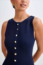 Sleeveless Round Neck Knit Sweater Dress image 4