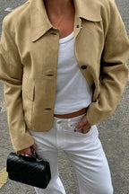 Suede Lapel Vintage Jacket image 4