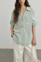 Minimalist Casual Vibe Linen Loose-fit Blouse image 6