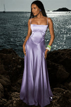 Lined Jacquard Satin Cami Maxi Dress image 1