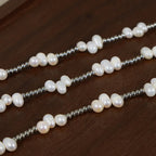 Francesca Bead Necklace detail view styled for Avrienne