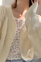 Lightweight Hollow Knit Vest Cardigan image 1