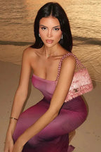 Gradient Print Strapless Bodycon Maxi Dress image 3