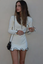 Elegant Round Neck Ruffle Cocktail Dress image 2