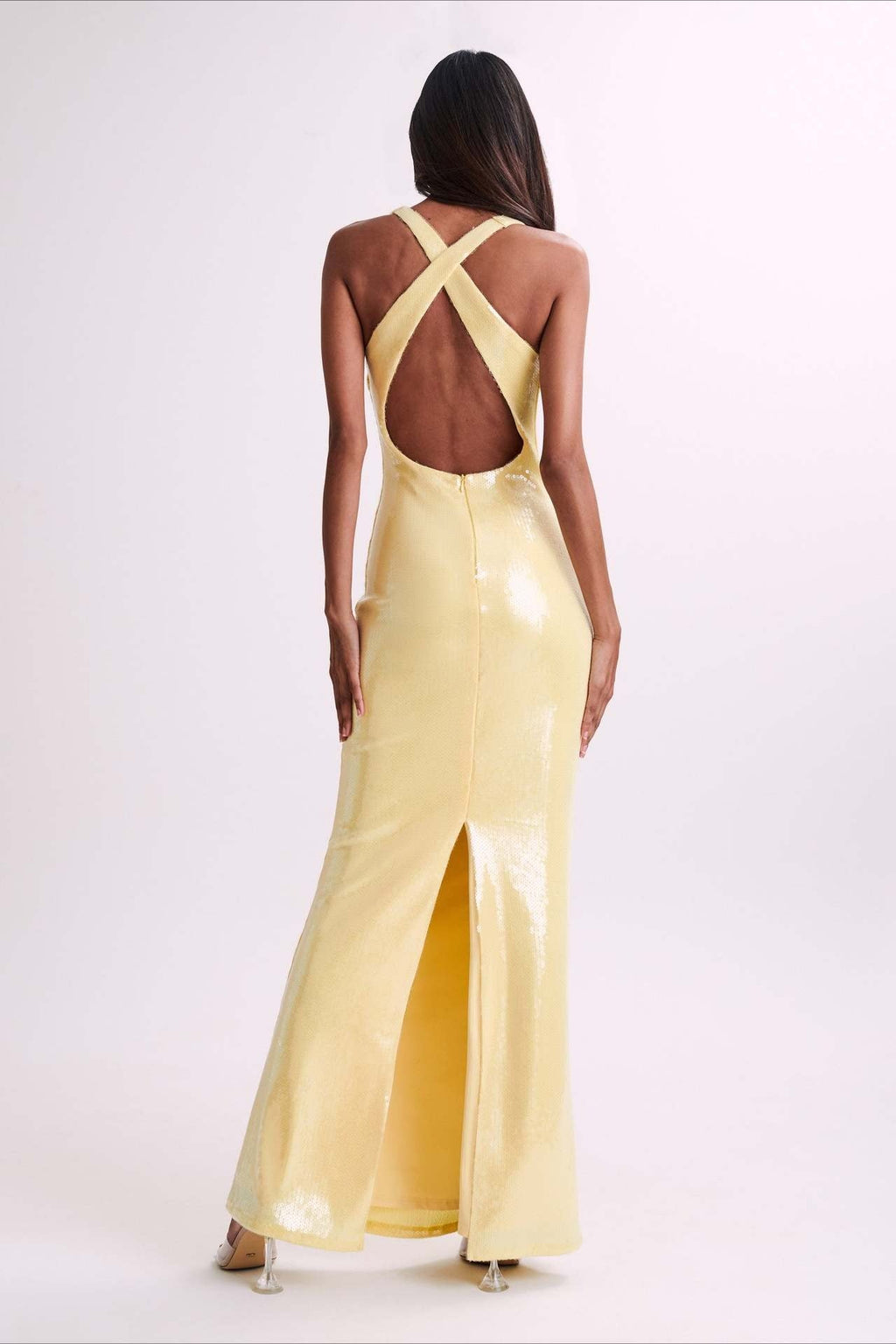 Backless Floral Sequin Maxi Dress image 5