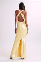 Backless Floral Sequin Maxi Dress image 5