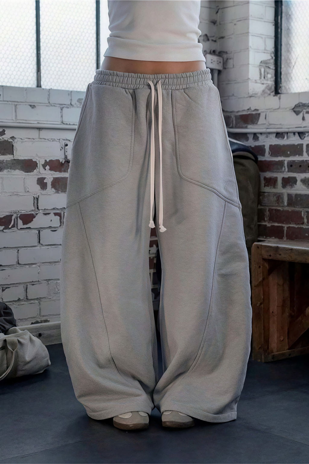 Solid Loose Hip-hop Drawstring Pants image 1
