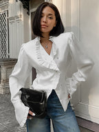 Ruffled Victorian Style Fitted Blouse image 1