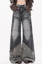 Patchwork Leopard Wide Leg Jeans image 13