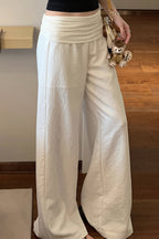 Solid Simple Fold Waist Casual Pants image 2