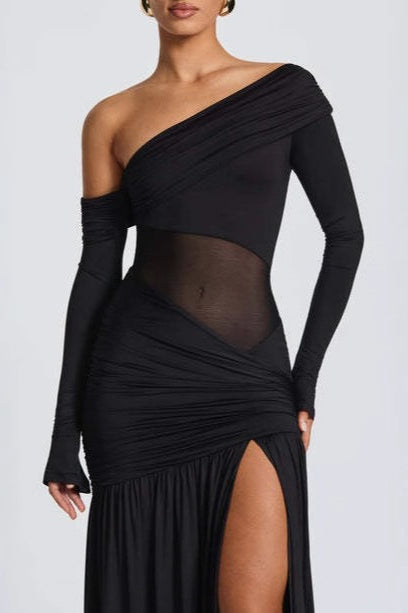 Sheer Pleated Off Shoulder Party Dress image 1