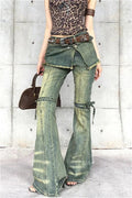 Blue Baggy High Waist Cargo Jeans image 1
