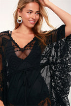 Lace Mesh Embroidered Pullover Cover Up image 13
