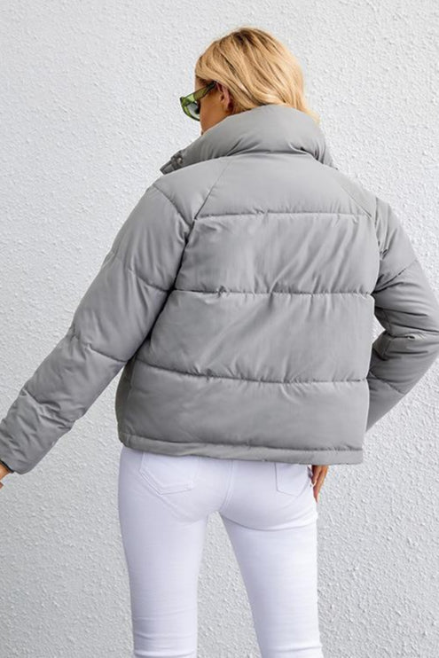 Short Stand Collar Puffer Coat image 14