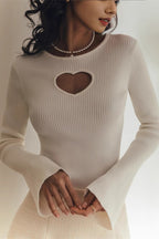 Heart Cutout Slim Fit Knit Sweater image 1